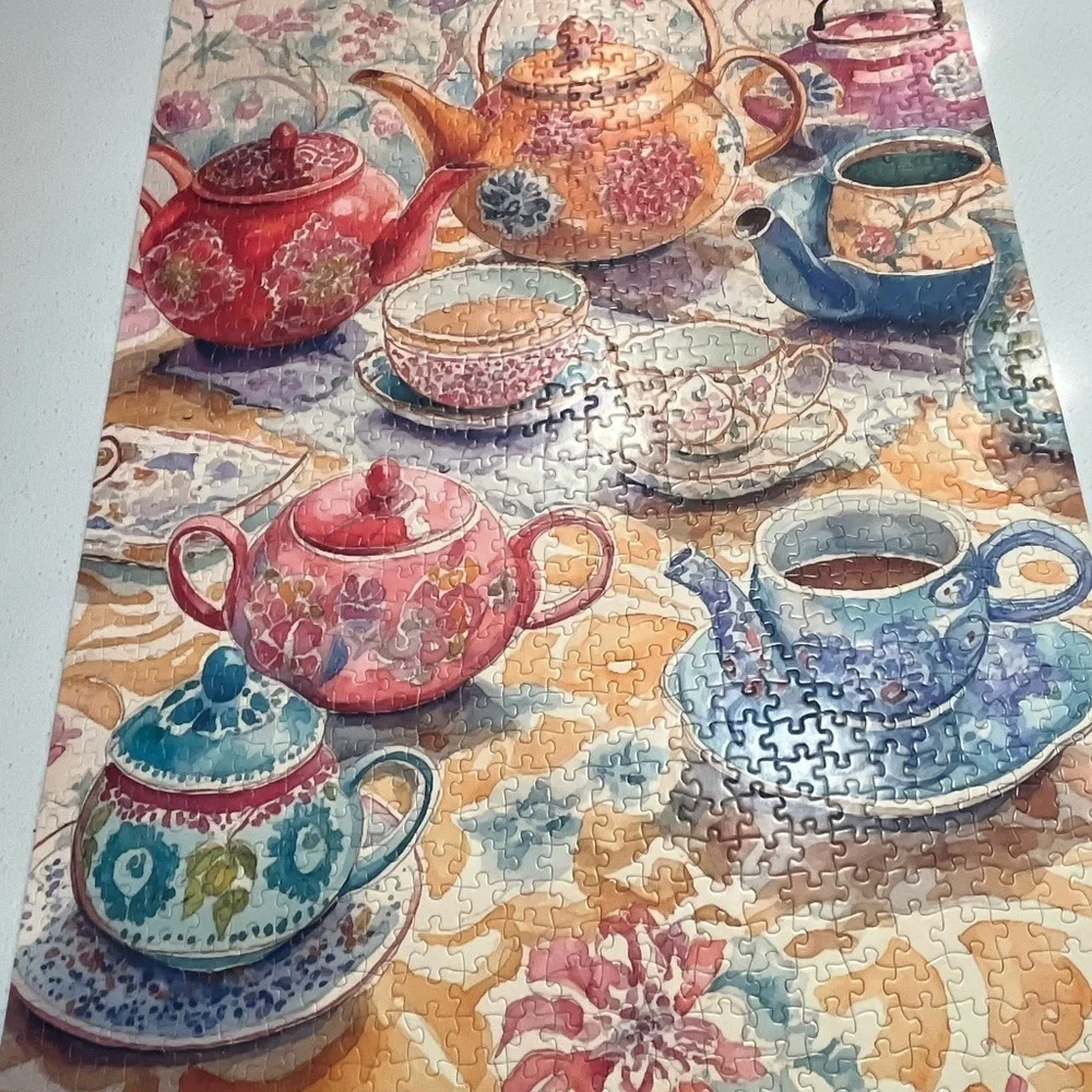 Graphinee 1000 Piece Puzzle Tea Pots and Tea Cups